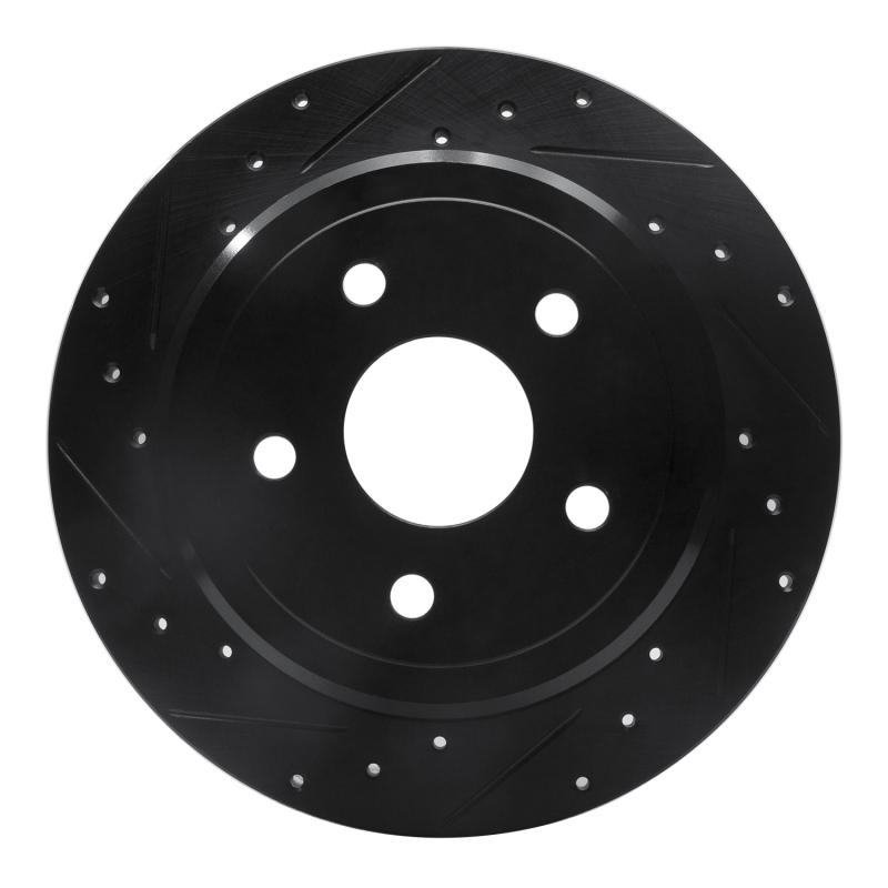 Jeep Grand Cherokee Brake Rotor (1) - Rear Left - R1 Concepts - Drilled & Slotted - Black - `05-`10 Jeep Grand Cherokee Brake Rotor (1) - Rear Left - R1 Concepts - Drilled & Slotted - Black - `05-`10